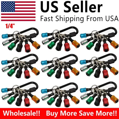1/4" Hex Shank Quick Release Keychain Screwdriver Drill Bit Holder Bit Set Lots - Image 1 of 4