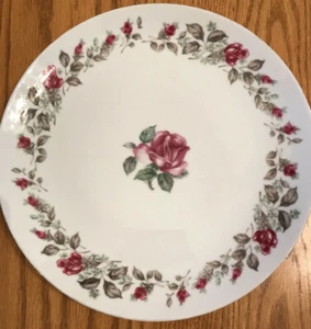 Moss Rose Diamond China Dinner Plate- Japan-9 1/4" - Picture 1 of 5