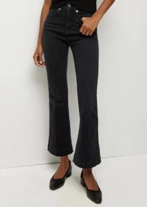 VERONICA BEARD Carson Kick-Flare High Rise Jean Washed Onyx Made in USA 25 $248 - Picture 1 of 11