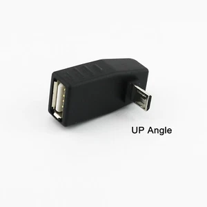 USB 2.0 A Female To Up Angle 90°Micro USB 5Pin B Male OTG Host Adapter Connector - Picture 1 of 6