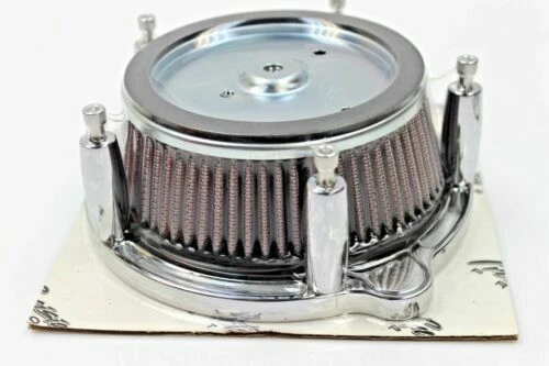 Limpiador de aire de turbina Billet de precisión cromado Harley 99-15 doble leva K&N  Foto 1 de 2