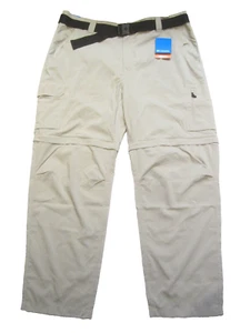 Columbia Silver Ridge Utility Convertible Pants Men 44x32 Beige Belted Cargo NEW - Picture 1 of 9