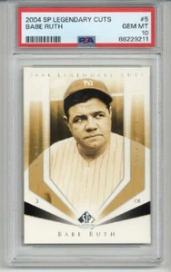 2004 UPPER DECK SP LEGENDARY CUTS BABE RUTH CARD NEW YORK YANKEES PSA 10 LOW POP - Picture 1 of 2