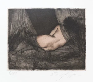 Ernst Fuchs Akt aus Diwan XVI Radierung 1974, numeriert, handsigniert - Bild 1 von 4
