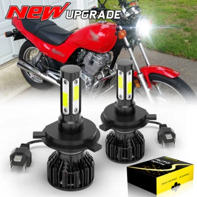 2x High Power HID LED Headlight H4 Light Bulbs for Honda Nighthawk 250 1991-2008 - Image 1 of 4