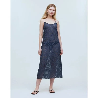 NWT Madewell Floral Halter Cover-Up Midi Dress Sz XS Blue Beachy Resort Vacation - Image 1 of 4