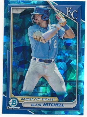 BLAKE MITCHELL 2024 BOWMAN CHROME SAPPHIRE REFRACTOR #BCP-117 KANSAS CITY - Image 1 of 2