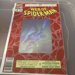 Web of Spider-Man #90 (1992)- Cubierta de holograma del 30 aniversario tamaño gigante - Imagen 1 de 7