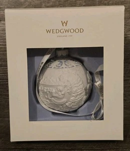 Wedgwood The Night Before Christmas White Jasperware Ball Ornament...Free Ship! - Picture 1 of 5