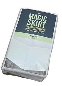 Magic Skirt tailored 15" drop length Bedskirt split corner Full  Mattress, White - Picture 1 of 2