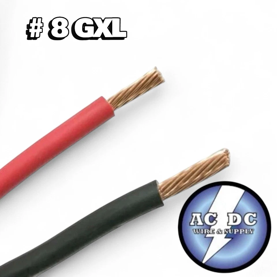 ALAMBRE DE COBRE NEGRO Y ROJO CALIBRE 8 GXL AUTOMOTRIZ ALTA TEMPERATURA - 10 PIES CADA COLOR  Foto 1 de 1