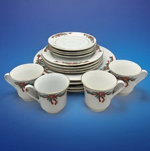 Vajilla de porcelana de pascua y cinta de colección 16 piezas con caja original - Imagen 1 de 17
