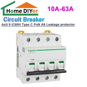 Disyuntor Acti 9 iC60H RCBO 10A-63A Tipo C PoN A9 Protector de Fugas - Imagen 1 de 8