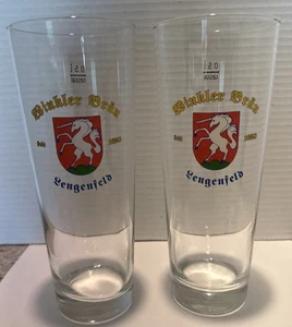 Vtg German Winkler Brau - Lengenfeld Beer Germany Glass 0.5 L Set Of 2 Tall 8” - Picture 1 of 13