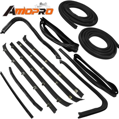 for 73-80 Chevy GMC Pickup Truck Door Weatherstrip Rubber Seal Kit 12 Pc Set  - Изображение 1 из 4