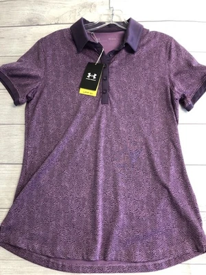 Camisa polo Under Armour para mujer mediana púrpura golf UPF 30 elástica UW0497 Foto 1 de 4