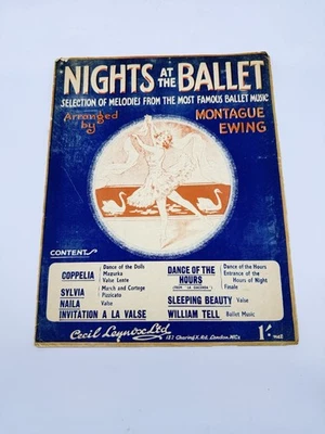 Nights at the Ballet Montague Ewing Cecil Lennox London 1930 Vintage Piano Score - Image 1 of 3