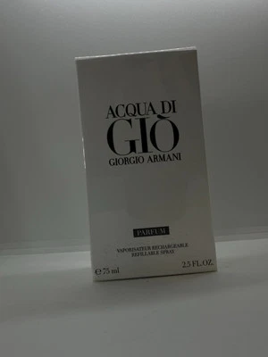 GIORGIO ARMANI ACQUA DI GIO 2.5 盎司/75 毫升香精可重复充填喷雾全新 — 第 1/4 张图片