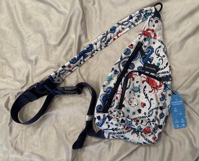 ¡Nuevo! VERA BRADLEY ReActive Mini Mochila Eslinga - Vida Marina Tortuga Caballito de Mar Cangrejo Foto 1 de 3