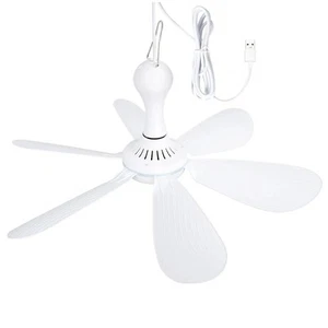Silent 6 Leaves USB Powered Ceiling Canopy Fan Hanging Fan for Camping Bed3062 - Picture 1 of 7