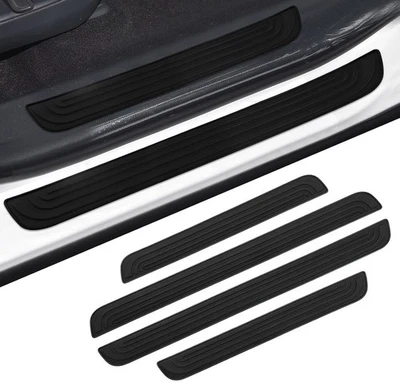 4Pcs For Mercedes-Benz Car Door Black Sill Step Protector Cover Rubber Sticker - Image 1 of 4