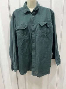 LL Bean Chamois Button Shirt Herren XL Reg Green Langarm Gebraucht - Bild 1 von 12