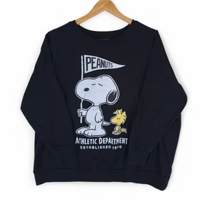 Peanuts Snoopy Woodstock Sweatshirt Damen 2 schwarz Rundhals Pullover Langarm - Bild 1 von 8