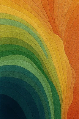 Modern Style Rug Woolen Handmade Abstract Wave Rug Colorful Rectangular Edge - Image 1 of 4