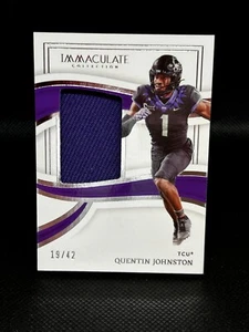 Parche de novato colegial Panini Immaculate Collection 2023 Quentin Johnston/42 - Imagen 1 de 2