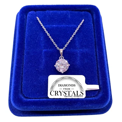 Collana Punto Luce 10mm Catenina pl. oro Bianco 18k con Cristalli Zirconi S02 - Immagine 1 di 4