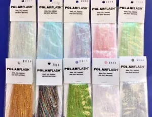 FLASH POLARE EDRON. SCEGLI IL COLORE. MATERIALE FLY LEGING. PESCA ACQUA SALATA, MUSCHIO - Foto 1 di 18