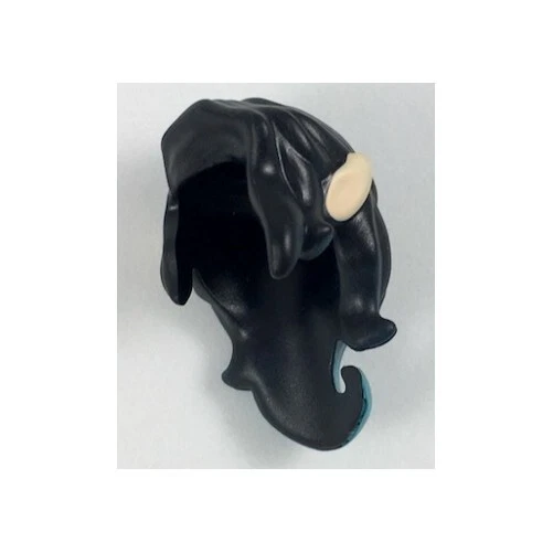 LEGO - Minifigura, Pelo Largo y Ondulado con Resaltado Turquesa y Orejas de Elfo - Negro Foto 1 de 1