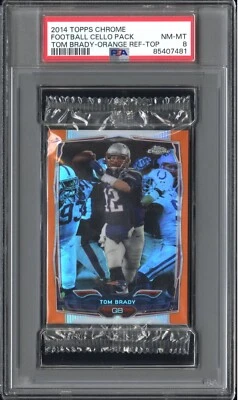 2014 Topps Chrome Football Cello Pack Orange Tom Brady On Top PSA 8 - Image 1 of 2