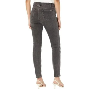 Jeans Michael Kors Selma skinny vita alta dimagranti neri lavati taglia 2P nuovi con etichette $110 - Foto 1 di 11