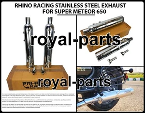 RHINO RACING STAINLESS STEEL EXHAUST FIT FOR ROYAL ENFIELD SUPER METEOR 650 - Picture 1 of 18