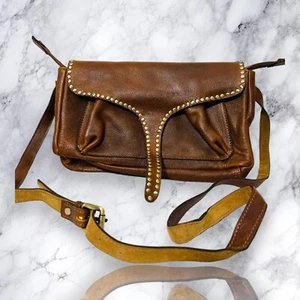 LUXEORIA Leather  Unisex Handbag Brown Crossbody Handbag. - Picture 1 of 9