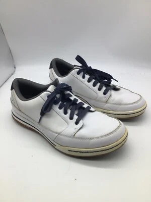 Callaway sz 9.5 白色/海军蓝皮革无钉高尔夫鞋 M336-01 — 第 1/4 张图片