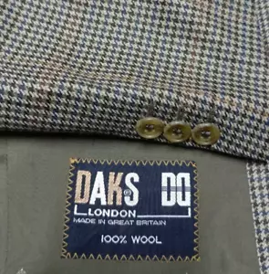 Vintage Daks DD London all worsted houndstooth classic suit jacket blazer 42R - Picture 1 of 9