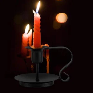 Retro Iron Taper Candle Holder Candlestick Stand Candlelight Dinner Decoration - Picture 1 of 2