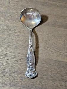 Cucharón de cubiertos vintage Berkshire Silver Co rosas deslustradas 5 pulgadas de largo - Imagen 1 de 2