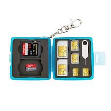 Memory Card Holder Storage Case For Micro SD SDHC SDXC & Sim Card with Keychain 