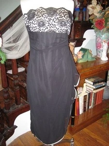 ABSCHLUSSBALL ABEND Kleid SEXY trägerlos schwarz Spitze Top SEXY SEITENRÜSCHEN by Bari Jay - Bild 1 von 11