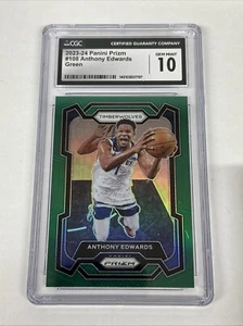 2023-24 Panini Prizm Anthony Edwards Green Prizm Parallel #108!  CGC Gem Mint 10 - Picture 1 of 2