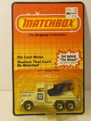 Camión de naufragio vintage 1983 Matchbox diecast en tarjeta blister original MB 61 Foto 1 de 4