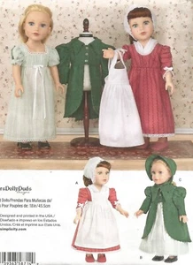 8714 Simplicity Sewing Pattern UNCUT 18" Doll Clothes Dress Coat Bonnet - Picture 1 of 4