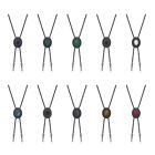 Bohemian Stone Charm Vintage Bolo Tie Braided Rope Necktie Necklace Shirt Chain