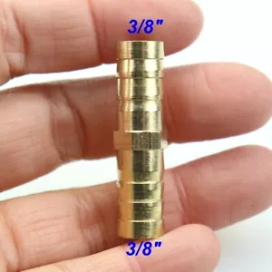 2Pcs 3/8" 10mm Brass Hose Barb Mender Union Brass Fitting Gas Fuel Water Air - Picture 1 of 8