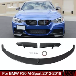 For 2012-2018 BMW F30 M Sport Carbon Fiber Look Front Bumper Splitter Corner Lip - Picture 1 of 15