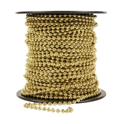 100% Yellow Brass  BALL CHAIN 3.2mm Bead #6~ 100 feet on Spool + 250 connectors - Image 1 of 2
