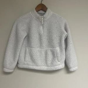 Gap Kids Fleece Sherpa - Quarter Zip - Jacket Pullover - White - Size 8 - Picture 1 of 4